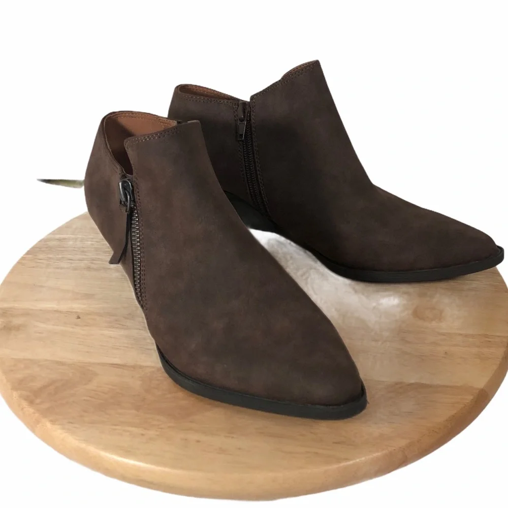 New Indigo Rd 5.5 Booties Ankle Brown DALLIN Boots Nordstrom Zip Vegan Leather